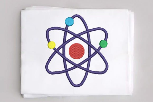 Atom: A Thoughtful Embroidery Design for Science-Inspired Gifts
