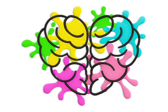 Brain Embroidery Design